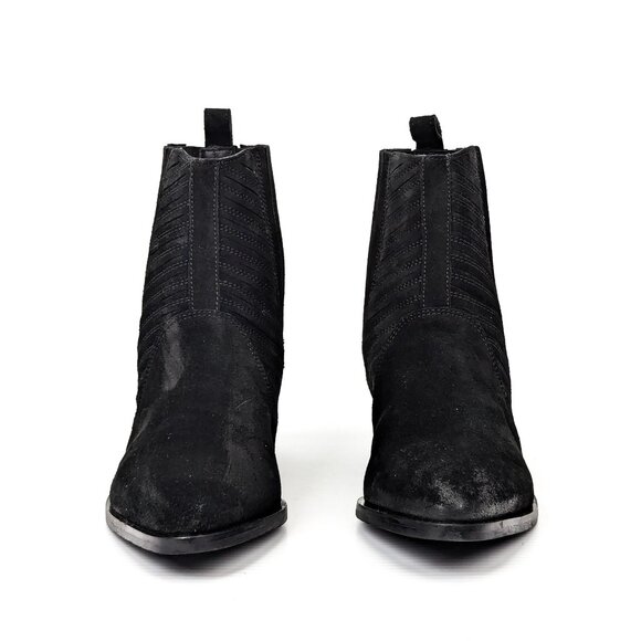 AllSaints Fion Black Suede Western Chelsea Leather Boots Size 9.5-10US EUR40 - Picture 2 of 7